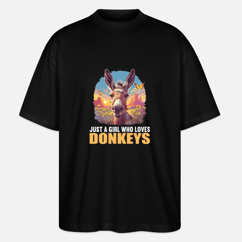 Donkey Esel - Stanley/Stella Oversized Unisex Bio T-Shirt Blaster 2.0 - Schwarz
