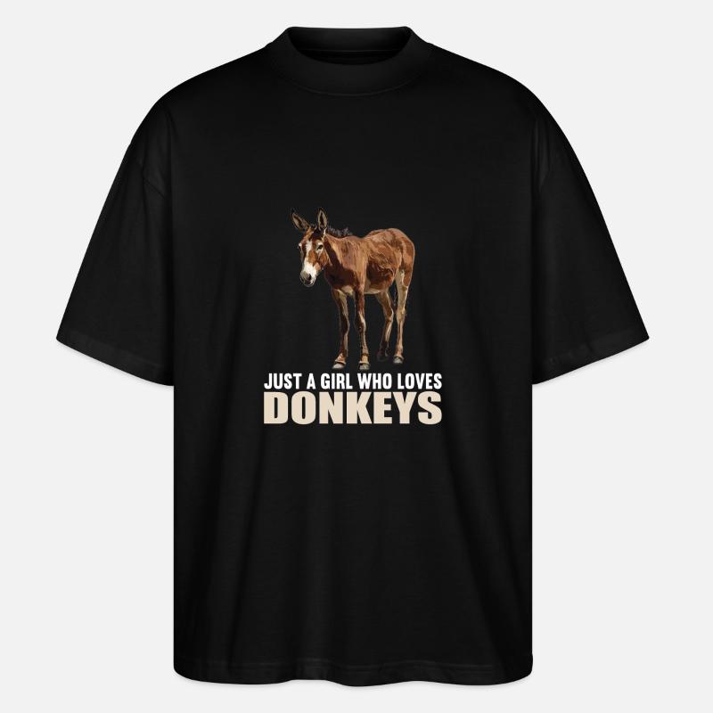 Donkey Esel - Stanley/Stella Oversized Unisex Bio T-Shirt Blaster 2.0 - Schwarz