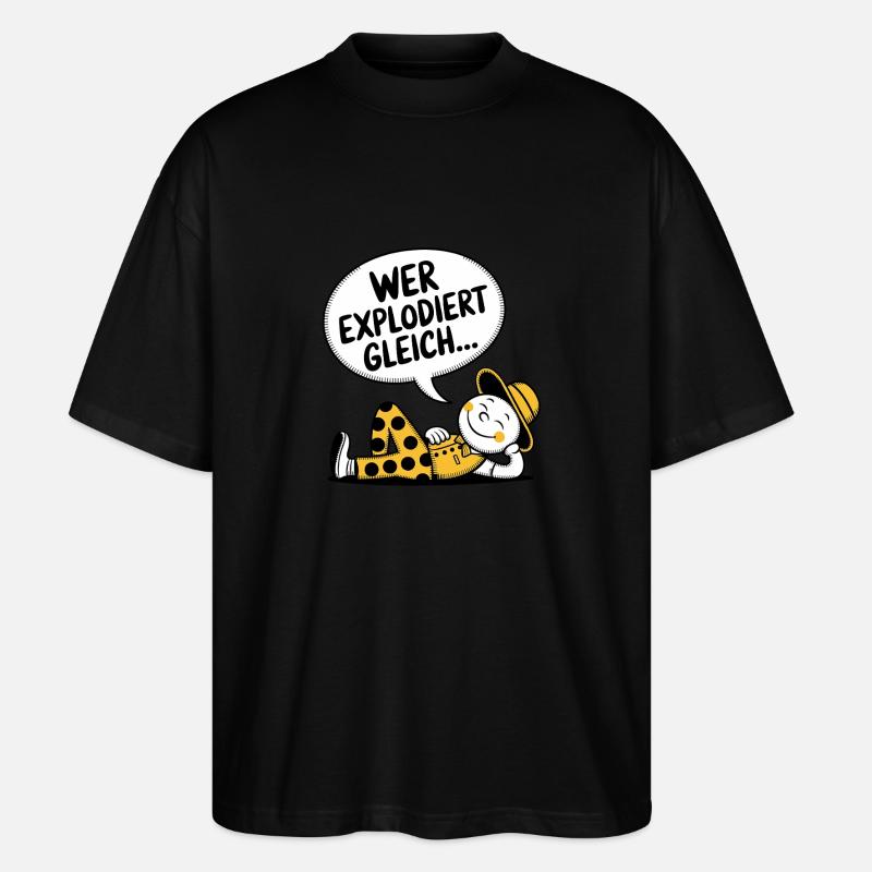 WER EXPLODIERT GLEICH - Stanley/Stella Oversized Unisex Bio T-Shirt Blaster 2.0 - Schwarz