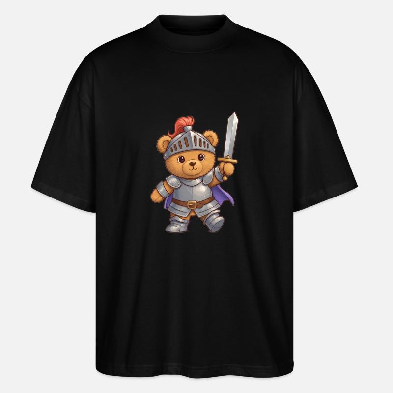 Ours en peluche Chevalier - T-shirt bio Blaster 2.0 coupe oversize Stanley/Stella Unisexe - noir
