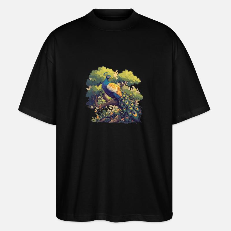 Pfaue Pfau - Stanley/Stella Oversized Unisex Bio T-Shirt Blaster 2.0 - Schwarz
