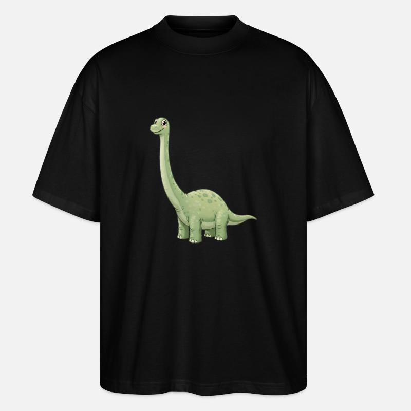 Dino Cartoon Brachiosaurus - Stanley/Stella Oversized Unisex Bio T-Shirt Blaster 2.0 - Schwarz