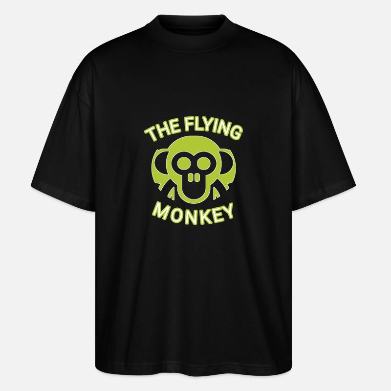 The flying Monkey Grün - Stanley/Stella Oversized Unisex Bio T-Shirt Blaster 2.0 - Schwarz