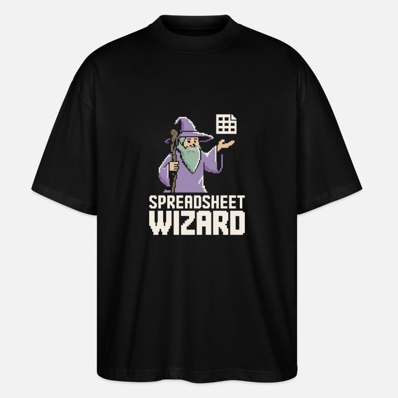Spreadsheet Wizard Funny Controller Accountant - Stanley/Stella Oversized Unisex Organic T-shirt Blaster 2.0 - black