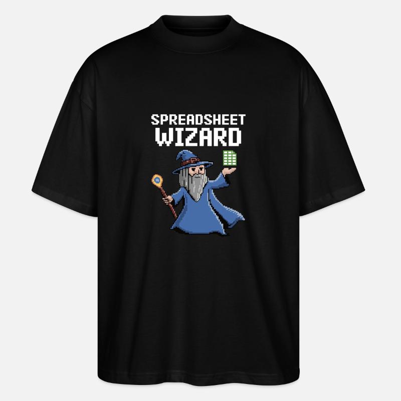Tabellenkalkulations-Assistent Lustiger Controller Buchhalter - Stanley/Stella Oversized Unisex Bio T-Shirt Blaster 2.0 - Schwarz