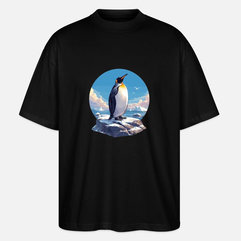 Pinguine Pinguin - Stanley/Stella Oversized Unisex Bio T-Shirt Blaster 2.0 - Schwarz
