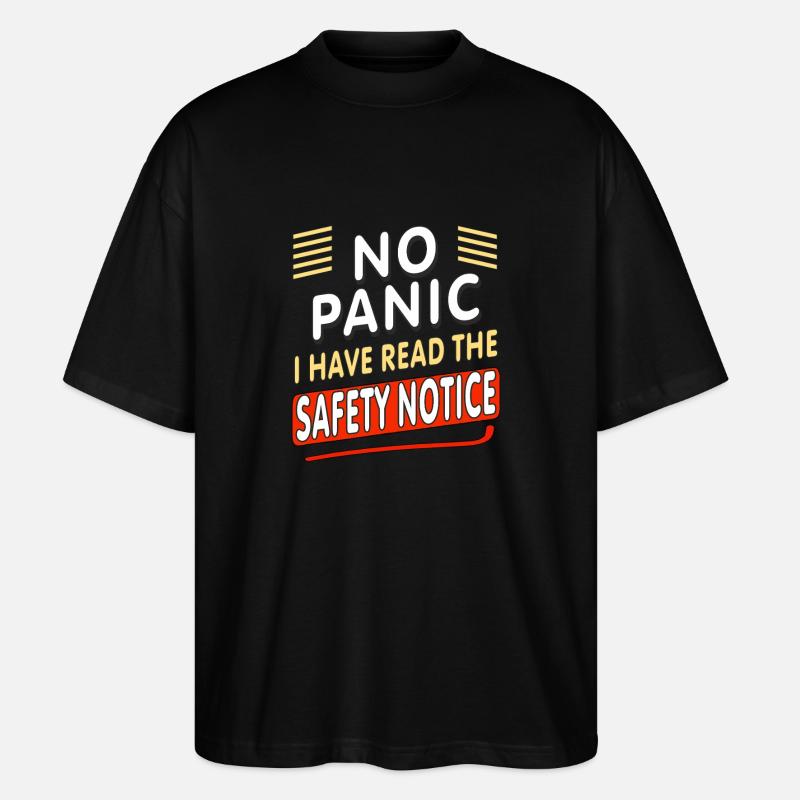NO PANIC - Stanley/Stella Oversized Unisex Bio T-Shirt Blaster 2.0 - Schwarz