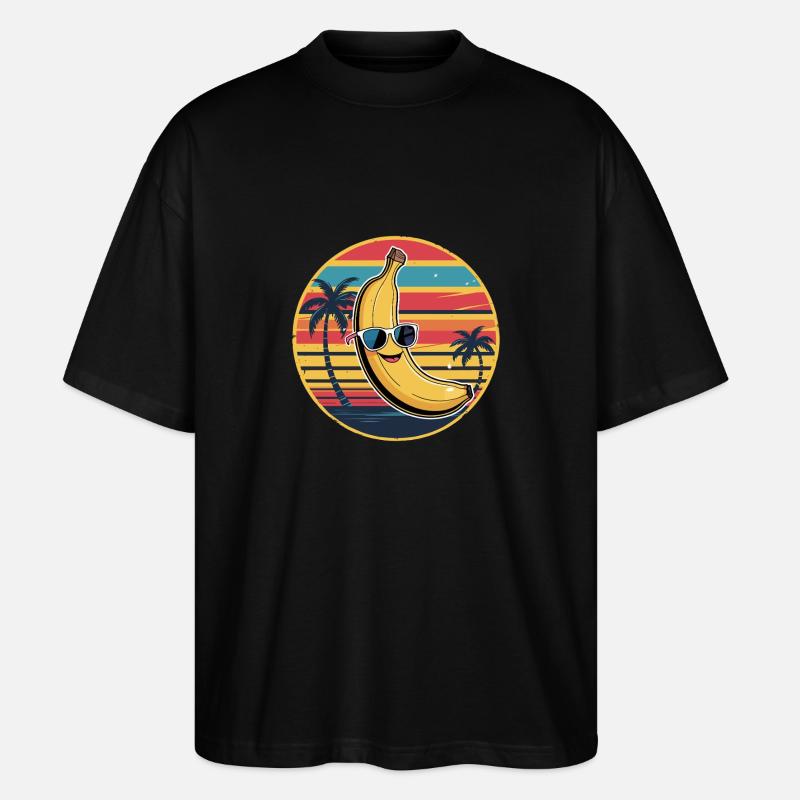Banane mit Sonnenbrille - Stanley/Stella Oversized Unisex Bio T-Shirt Blaster 2.0 - Schwarz