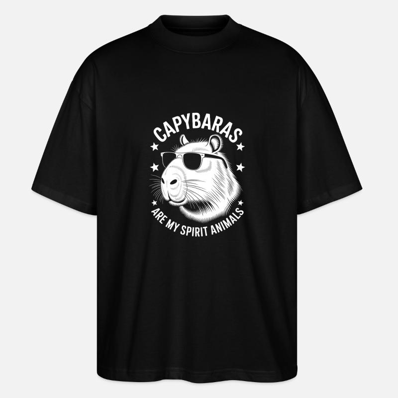 Capybara Spruch Lustiges Capybara Geschenk - Stanley/Stella Oversized Unisex Bio T-Shirt Blaster 2.0 - Schwarz