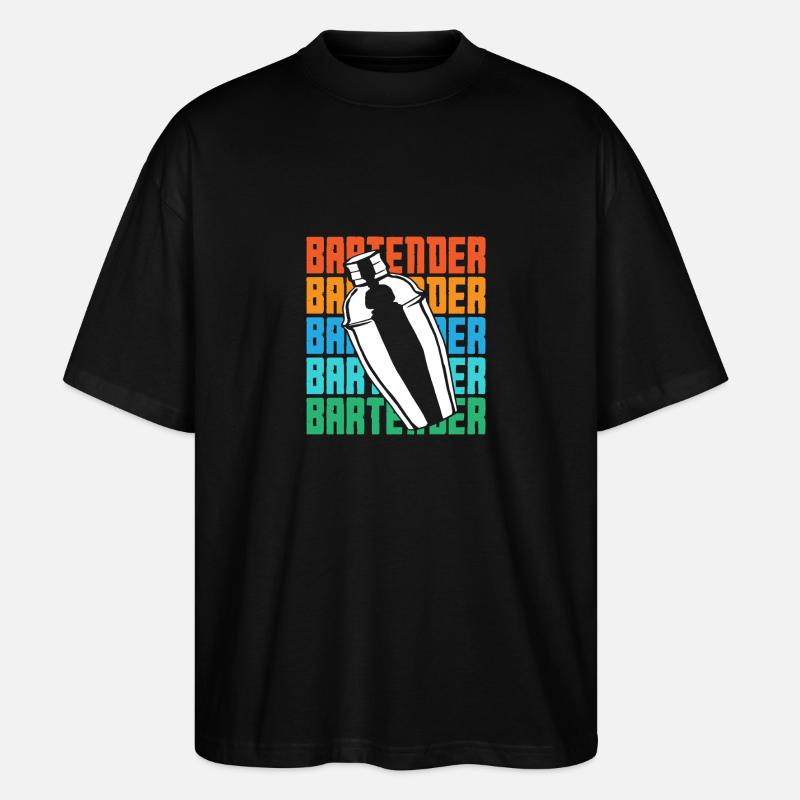 Barkeeper Shaker Retro Style Design - Stanley/Stella Oversized Unisex Bio T-Shirt Blaster 2.0 - Schwarz