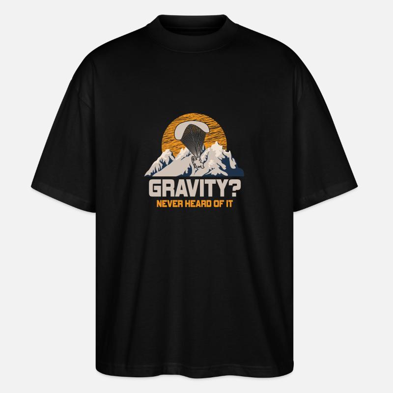 Hilarious Paramotor Gravity Meme - Stanley/Stella Oversized Unisex Organic T-shirt Blaster 2.0 - black