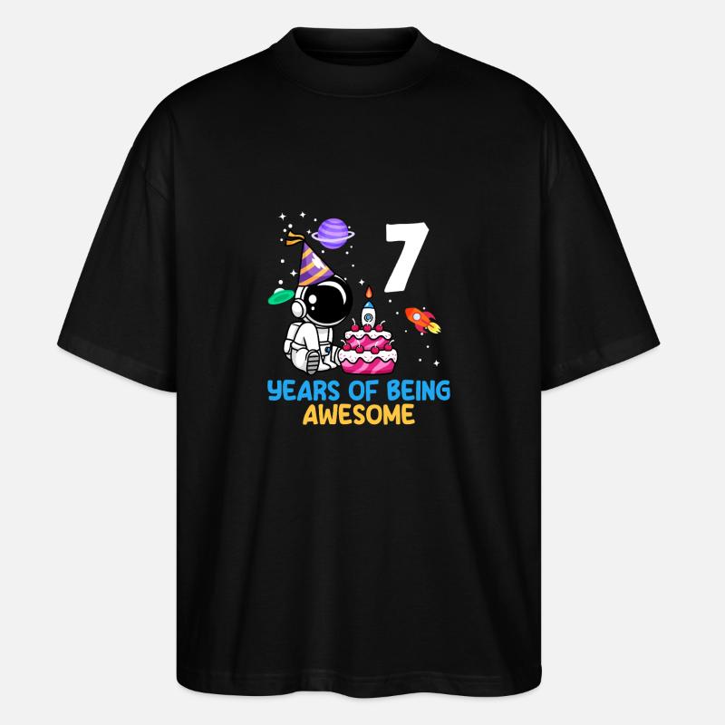 7 ans d’aventure spatiale - T-shirt bio Blaster 2.0 coupe oversize Stanley/Stella Unisexe - noir