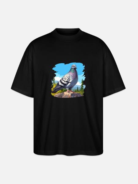 Tauben Taube - Stanley/Stella Oversized Unisex Bio T-Shirt Blaster 2.0 - Schwarz
