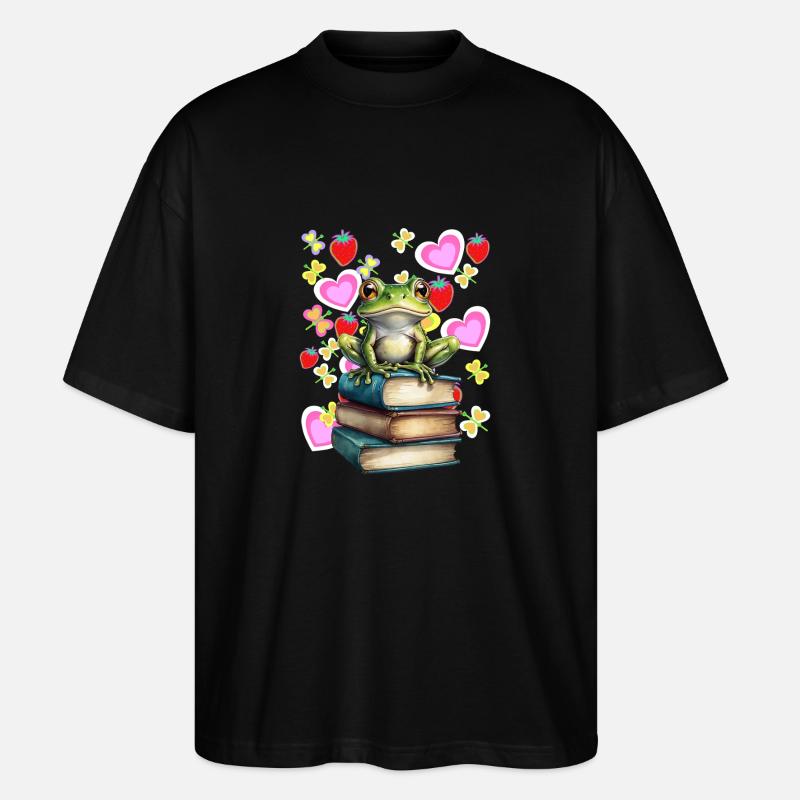 Frog Frogs Toad - Stanley/Stella Oversized Unisex Organic T-shirt Blaster 2.0 - black
