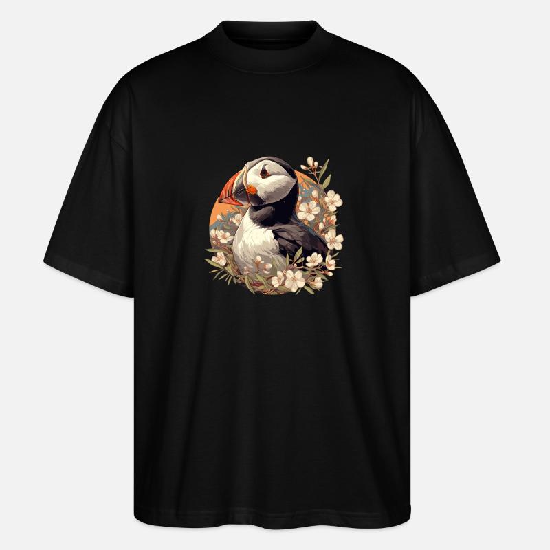 Papageientaucher - Stanley/Stella Oversized Unisex Bio T-Shirt Blaster 2.0 - Schwarz