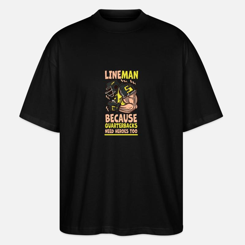 Lineman, weil Quarterbacks Helden brauchen - Stanley/Stella Oversized Unisex Bio T-Shirt Blaster 2.0 - Schwarz