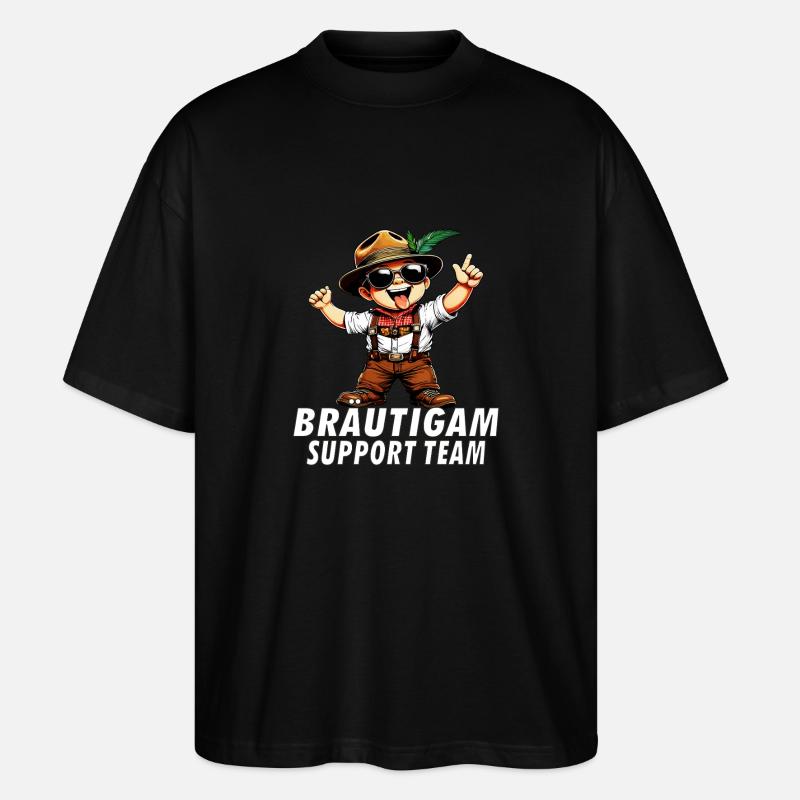 GROOM SUPPORT TEAM - Stanley/Stella Oversized Unisex Organic T-shirt Blaster 2.0 - black