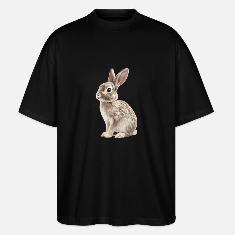 Hasen Hase - Stanley/Stella Oversized Unisex Bio T-Shirt Blaster 2.0 - Schwarz