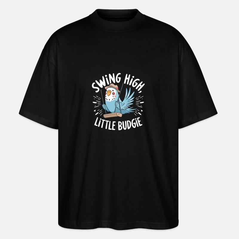 Swing High, Petite Perruche - Mignon - T-shirt bio Blaster 2.0 coupe oversize Stanley/Stella Unisexe - noir