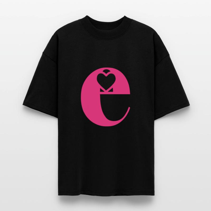 Buchstabe e Anfangsbuchstabe mit Herz Stanley/Stella Oversized Unisex Bio T-Shirt Blaster 2.0