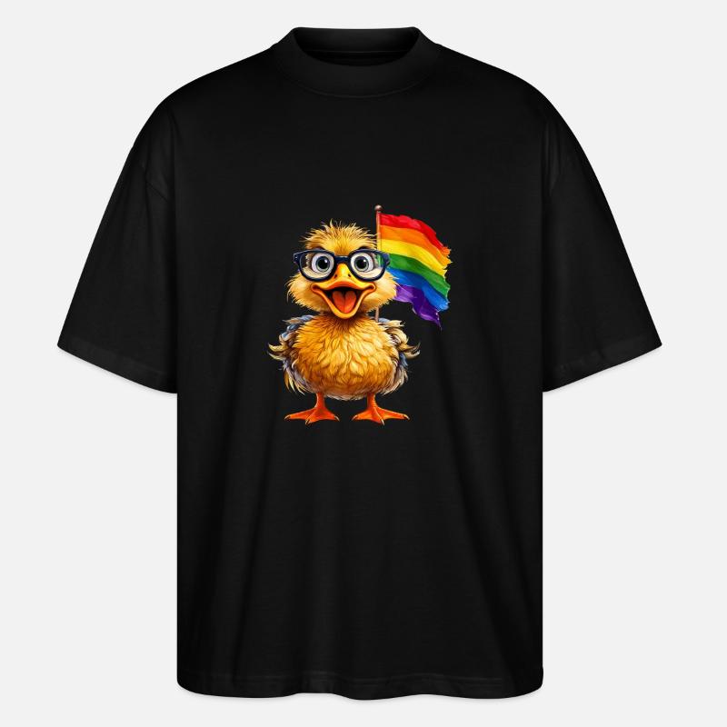 ENTE REGENBOGEN-FAHNE - Stanley/Stella Oversized Unisex Bio T-Shirt Blaster 2.0 - Schwarz