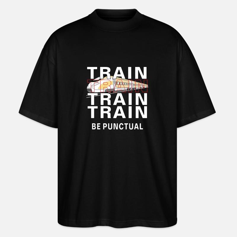 ZUG TRAIN BE PUNCTUAL - Stanley/Stella Oversized Unisex Bio T-Shirt Blaster 2.0 - Schwarz