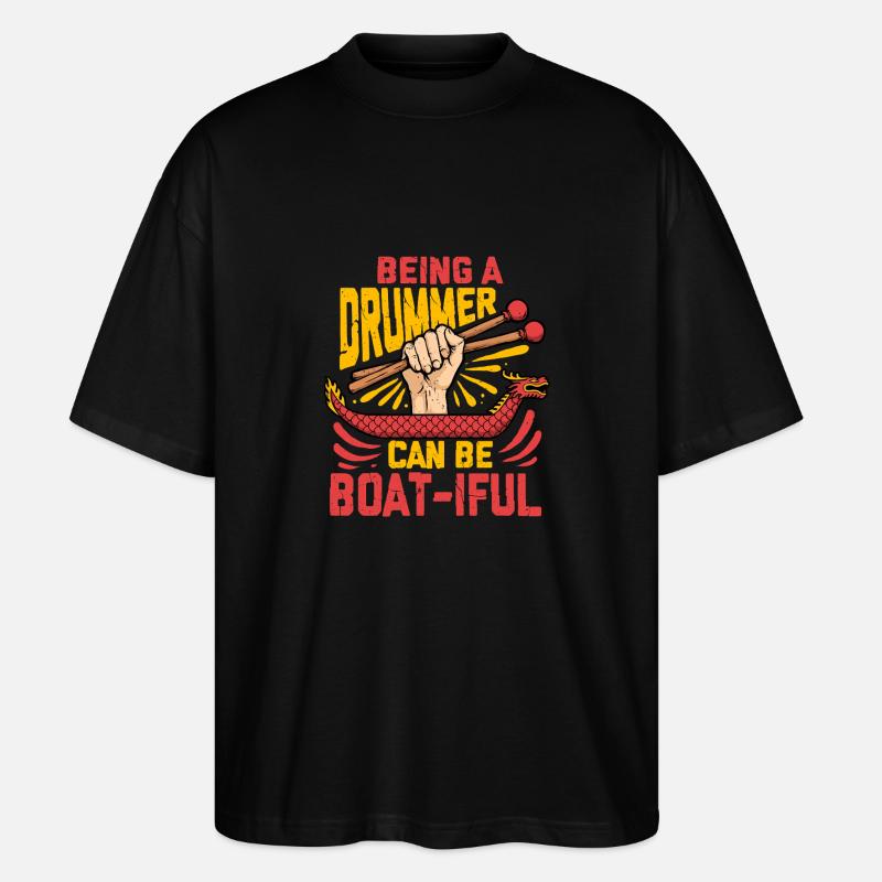 Drachenboot Boatiful Drummer - Stanley/Stella Oversized Unisex Bio T-Shirt Blaster 2.0 - Schwarz