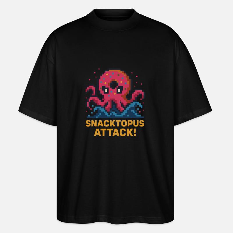 Snacktopus Attack Pixel Donut Kraken - T-shirt bio Blaster 2.0 coupe oversize Stanley/Stella Unisexe - noir