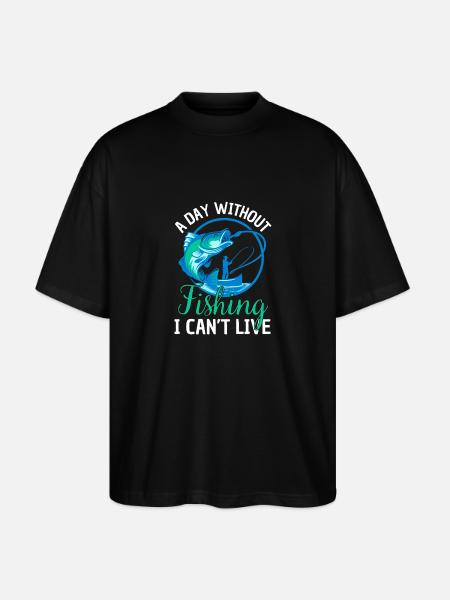Fishing Saying Funny Fishing Design - Stanley/Stella Oversized Unisex Organic T-shirt Blaster 2.0 - black