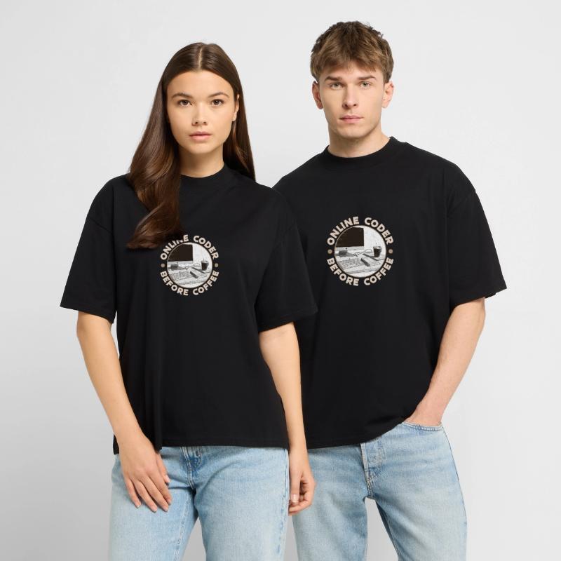 Online Coder Before Coffee Developer Coffee Lover Stanley/Stella Oversized Unisex Organic T-shirt Blaster 2.0