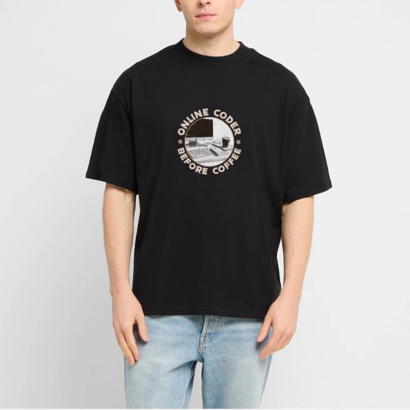 Online Coder Before Coffee Developer Coffee Lover Stanley/Stella Oversized Unisex Organic T-shirt Blaster 2.0