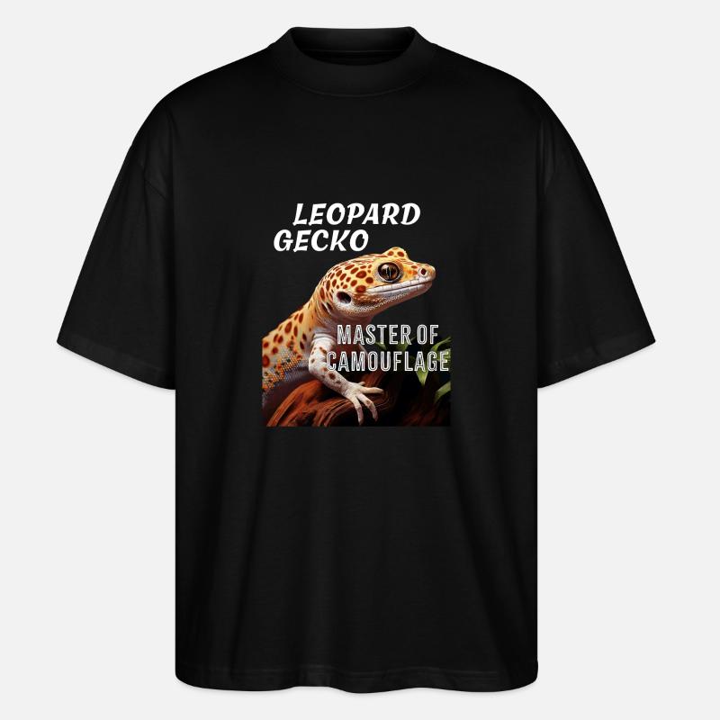 GECKO LÉOPARD MAÎTRE DU CAMOUFLAGE - T-shirt bio Blaster 2.0 coupe oversize Stanley/Stella Unisexe - noir