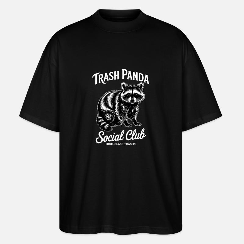 Waschbär - Stanley/Stella Oversized Unisex Bio T-Shirt Blaster 2.0 - Schwarz