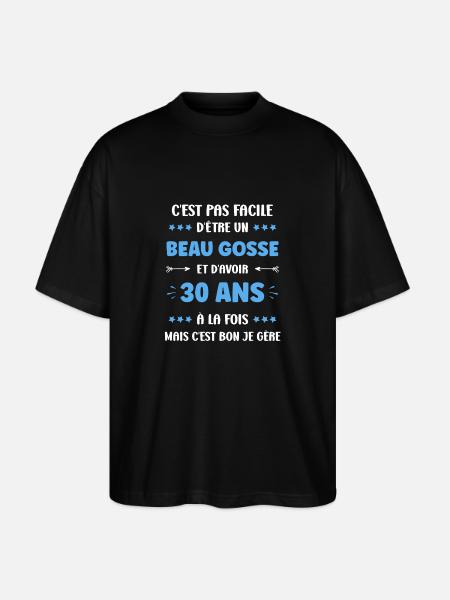 30 ANS - T-shirt bio Blaster 2.0 coupe oversize Stanley/Stella Unisexe - noir