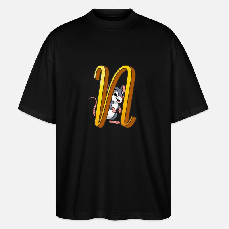 BUCHSTABE N - Stanley/Stella Oversized Unisex Bio T-Shirt Blaster 2.0 - Schwarz
