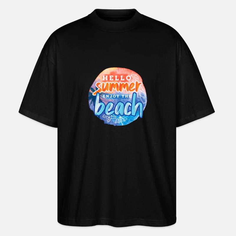 Hello Summer Beach - Stanley/Stella Oversized Unisex Bio T-Shirt Blaster 2.0 - Schwarz