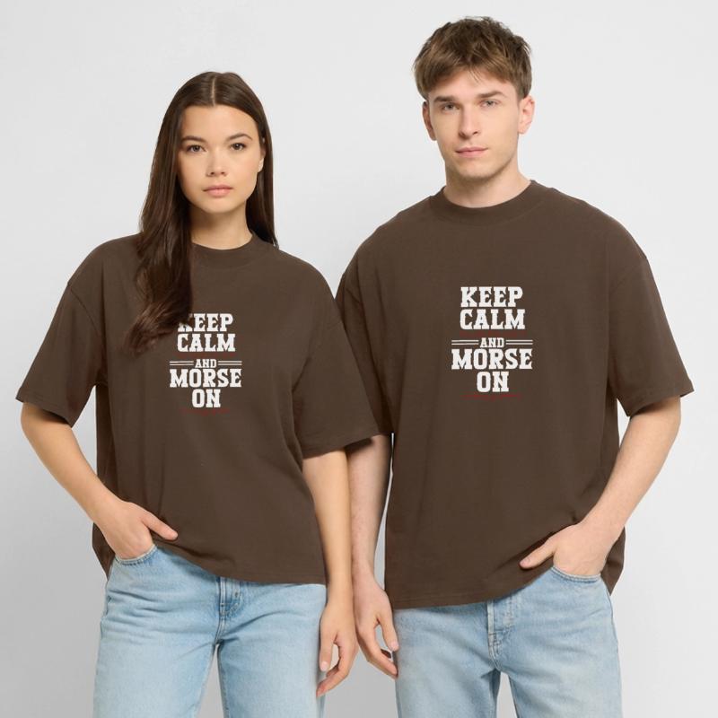 Morsecode Morse Code Keep Calm And Morse On T-shirt bio Blaster 2.0 coupe oversize Stanley/Stella Unisexe