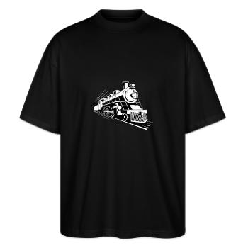 ZUG - Stanley/Stella Oversized Unisex Bio T-Shirt Blaster 2.0 - Schwarz - Vorne - Alina (178cm) & Michal (187cm)