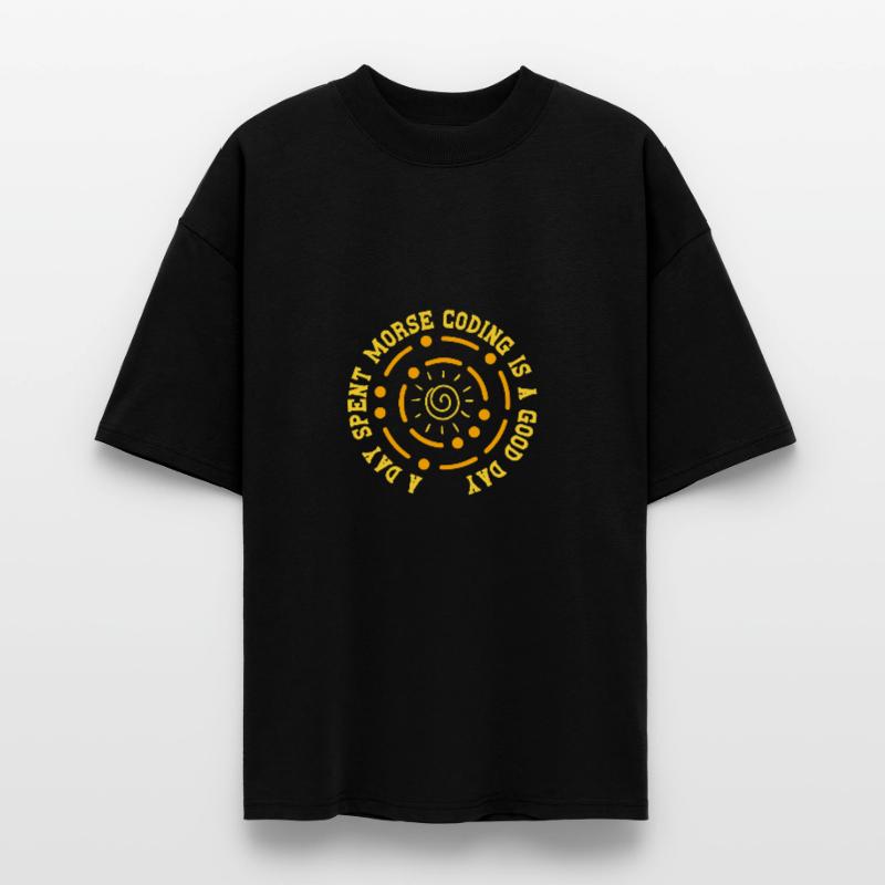 Morsecode Code Morse Une journée passée à coder Morse T-shirt bio Blaster 2.0 coupe oversize Stanley/Stella Unisexe