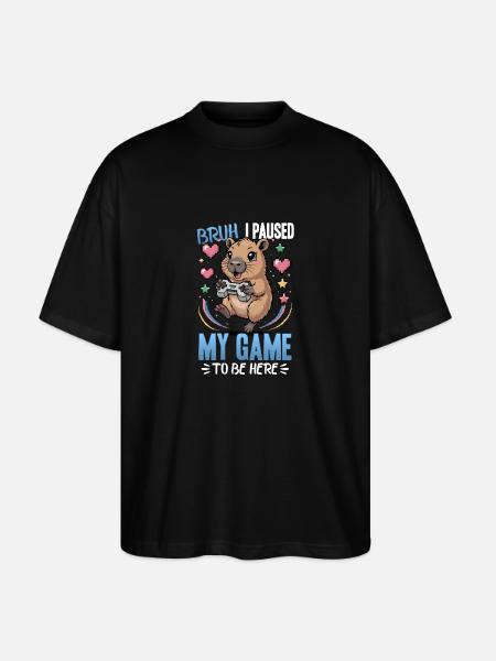 Capybara Gamer Gaming - Stanley/Stella Oversized Unisex Organic T-shirt Blaster 2.0 - black
