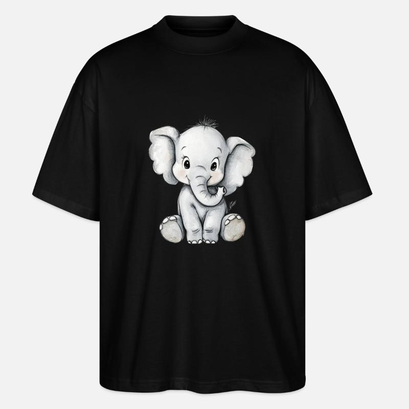kleiner süßer Elefant - Stanley/Stella Oversized Unisex Bio T-Shirt Blaster 2.0 - Schwarz