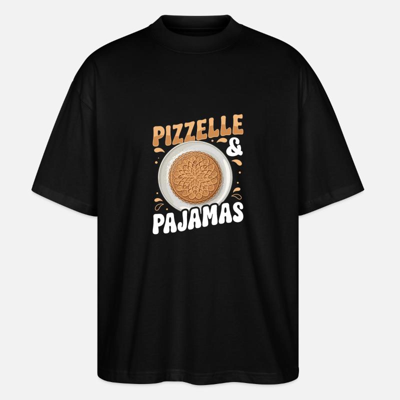 Pizzelle Waffle - Italian Waffles - Stanley/Stella Oversized Unisex Organic T-shirt Blaster 2.0 - black