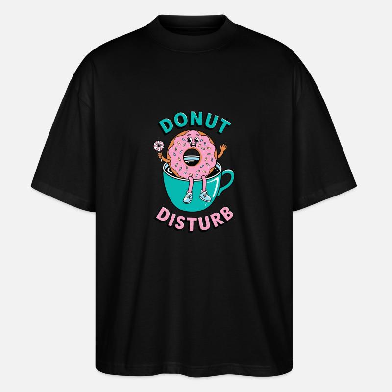 Donut Disturb Café et beignet - T-shirt bio Blaster 2.0 coupe oversize Stanley/Stella Unisexe - noir