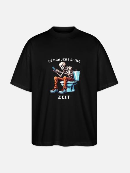 SKELETON TOILET SMARTPHONE - Stanley/Stella Oversized Unisex Organic T-shirt Blaster 2.0 - black