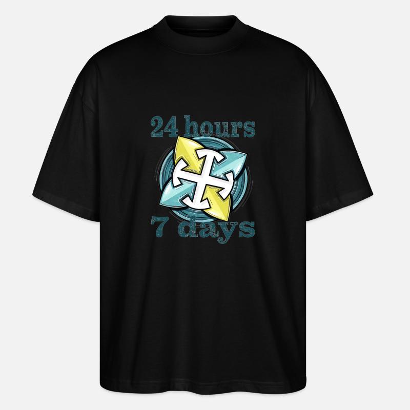 24 hours 7 days - Stanley/Stella Oversized Unisex Bio T-Shirt Blaster 2.0 - Schwarz