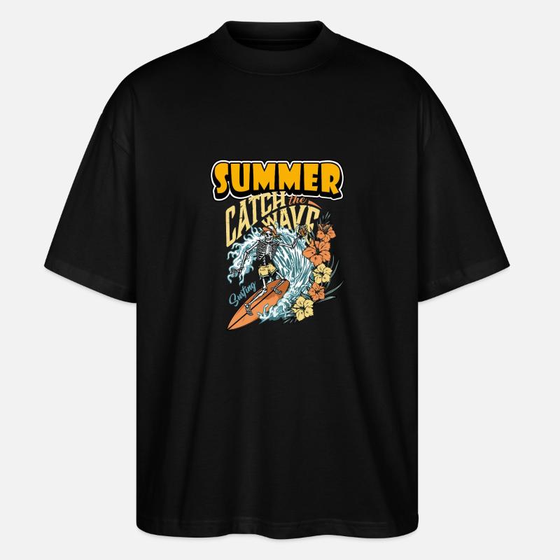 Summer Catch the Wave - Stanley/Stella Oversized Unisex Bio T-Shirt Blaster 2.0 - Schwarz