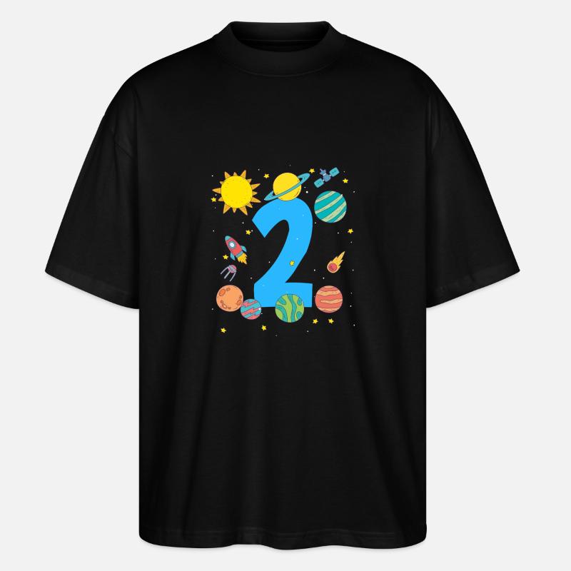 Aventure spatiale numéro deux planètes - T-shirt bio Blaster 2.0 coupe oversize Stanley/Stella Unisexe - noir
