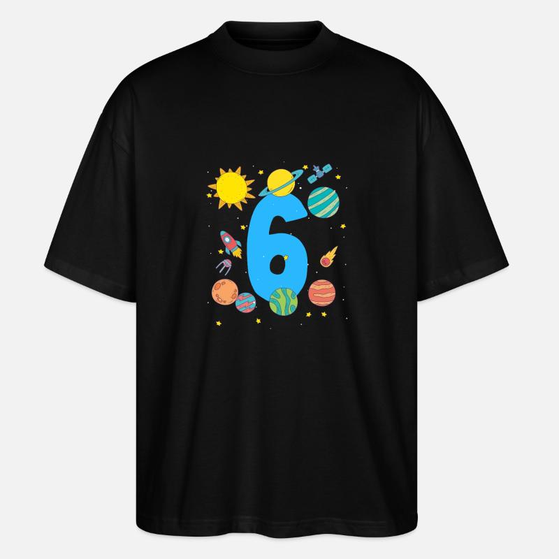 Aventure spatiale numéro 6 Anniversaire - T-shirt bio Blaster 2.0 coupe oversize Stanley/Stella Unisexe - noir