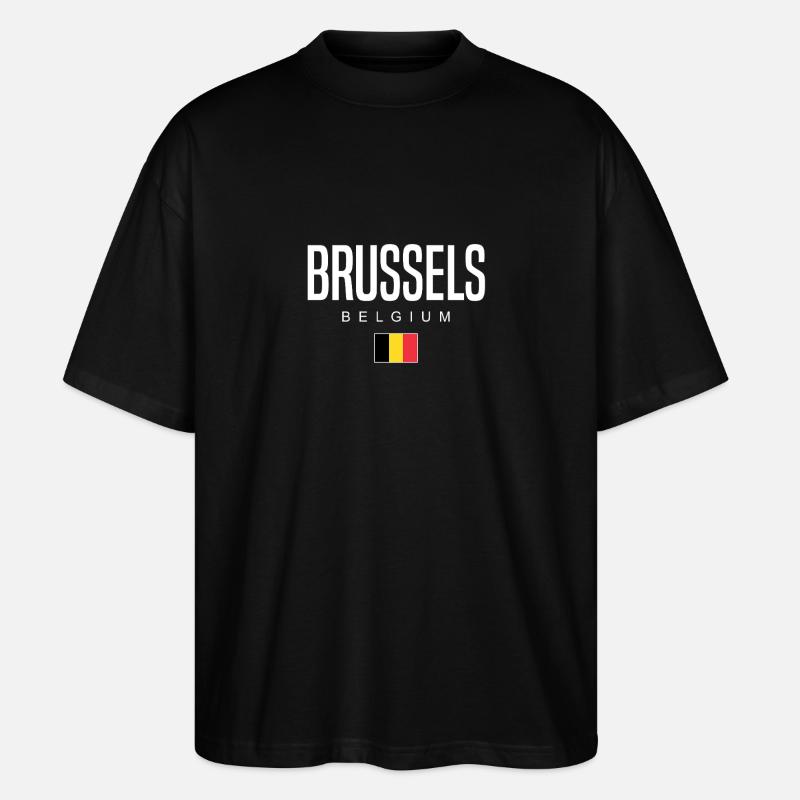 Brüssel Belgien - Stanley/Stella Oversized Unisex Bio T-Shirt Blaster 2.0 - Schwarz