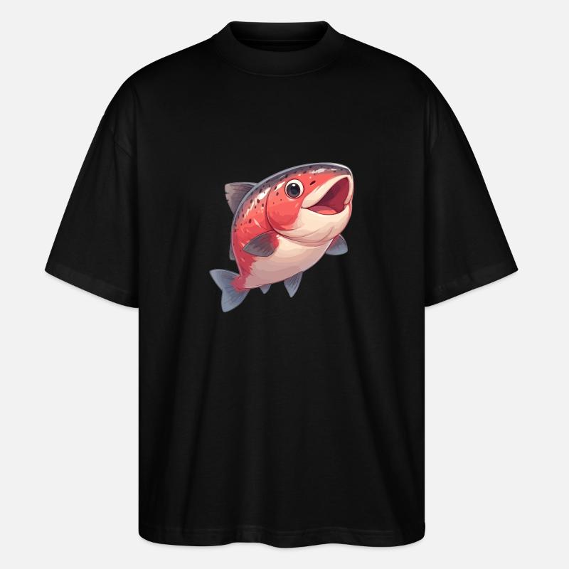 Lachse Lachs - Stanley/Stella Oversized Unisex Bio T-Shirt Blaster 2.0 - Schwarz